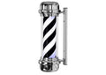 Poste Para Barbería Giratorio 70 Cm Led Ideal Para Barbería Blanco Y Negro