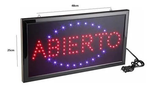 Letreroled abierto luminoso