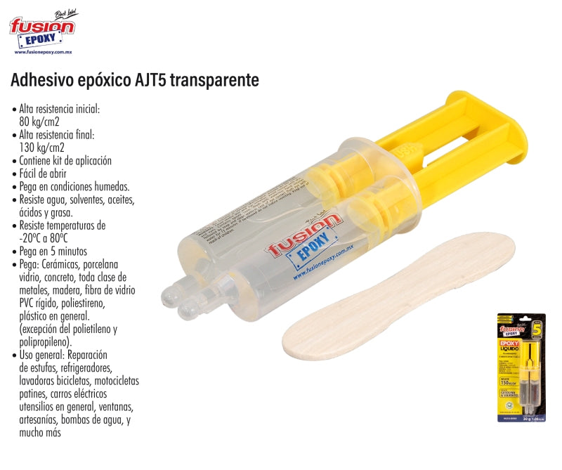 Pegamento Fusión Epoxy Jeringa Transparente