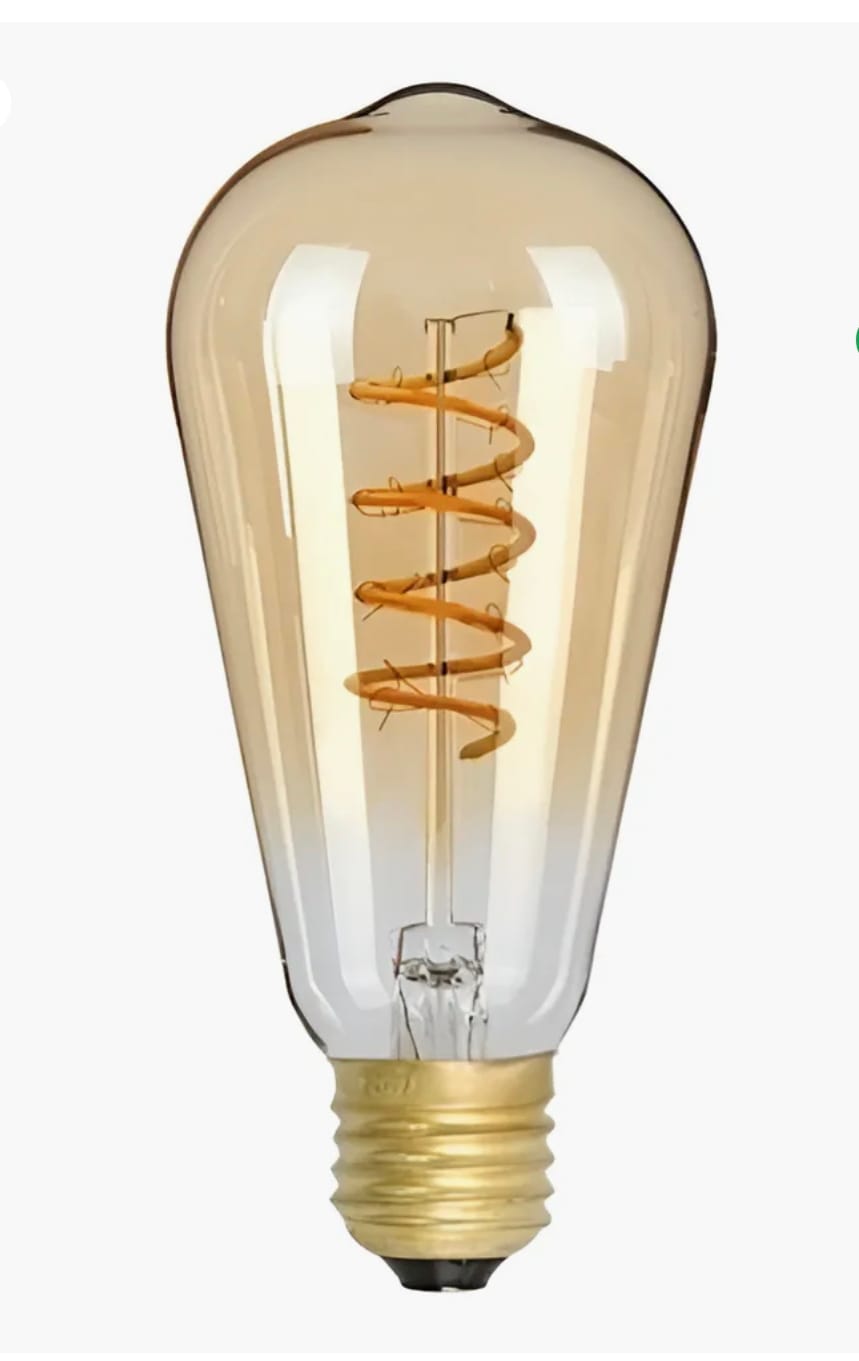 Foco Led Vintage St64 Filamento Espiral Decorativo Blanco Cálido