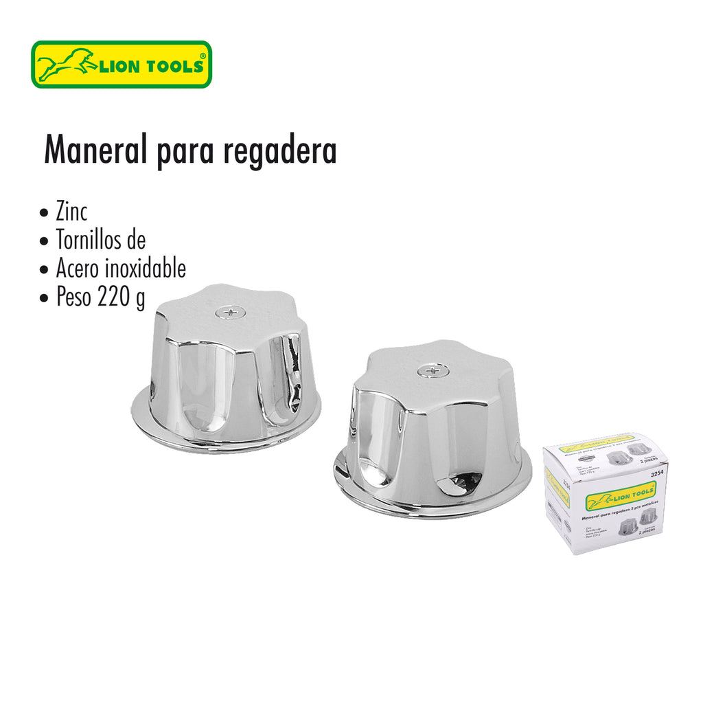 Manerales Para Regadera 2 Pzs Acero Inoxidable Lion Tools Acabado Brillante Color Plateado