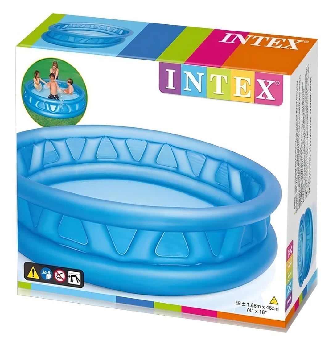 Alberca Piscina Circular Inflable Con Relieve De Niños Intex Color Azul