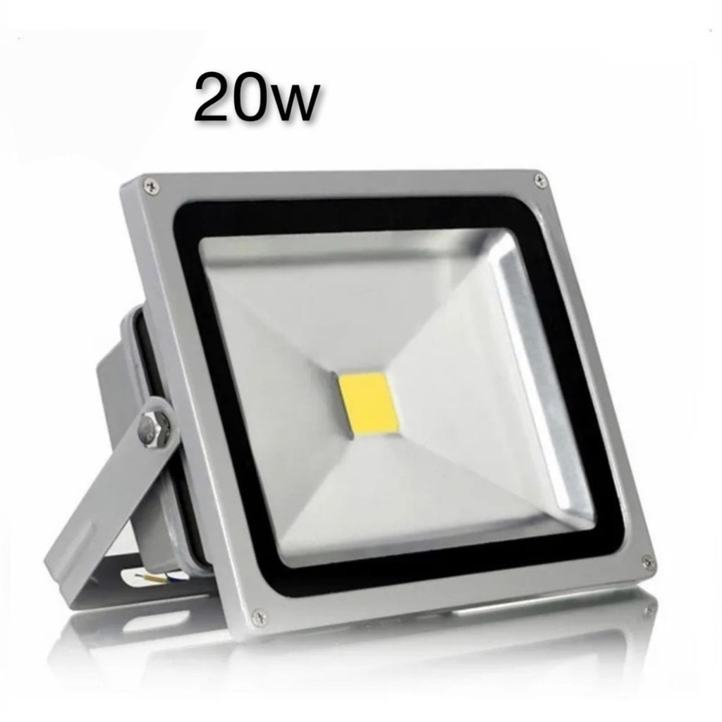 Reflector Led 20w Exterior Ip65 Luz Blanca Impermeable Gris Oscuro Blanco Frío