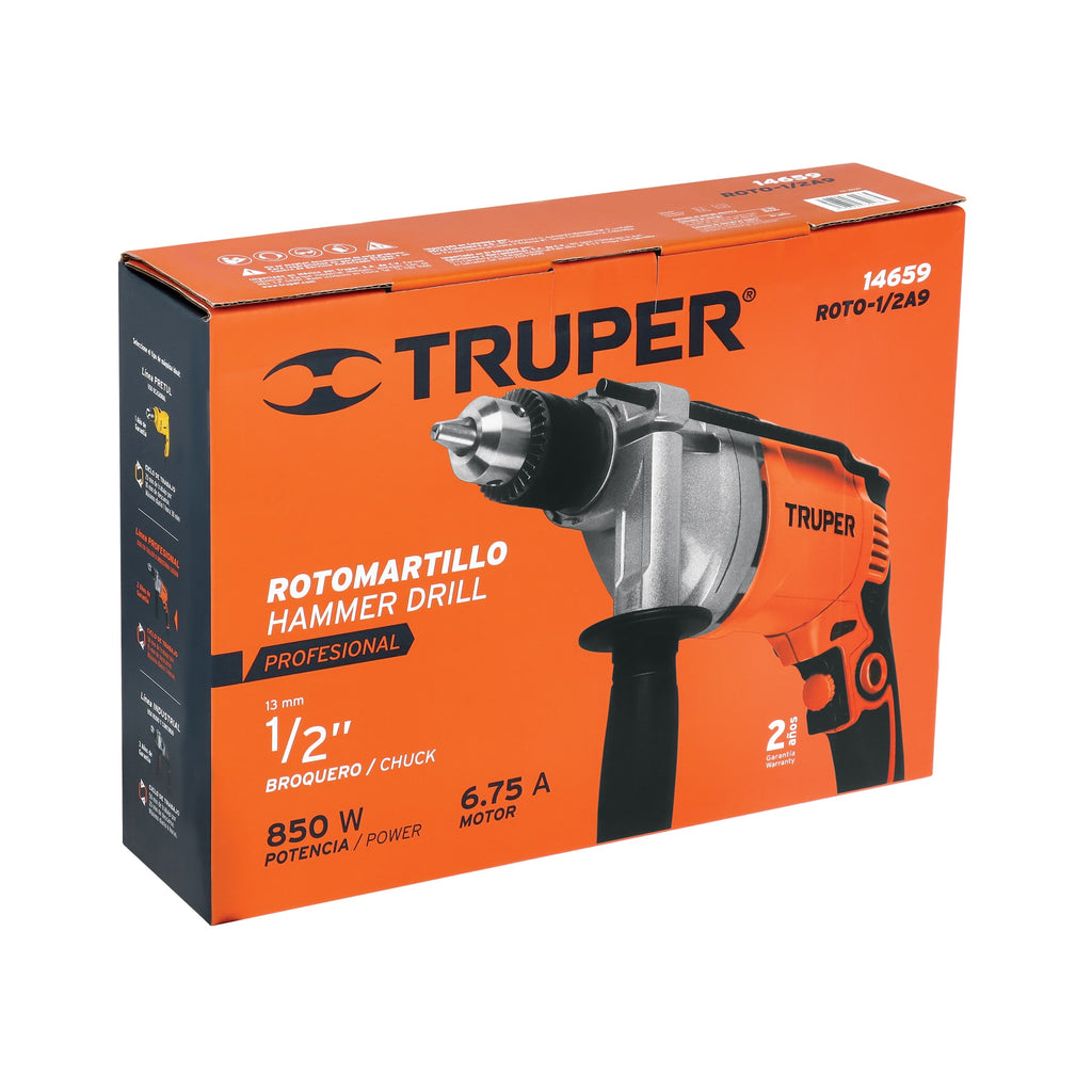 Rotomartillo 1/2" 850 W, profesional, Truper