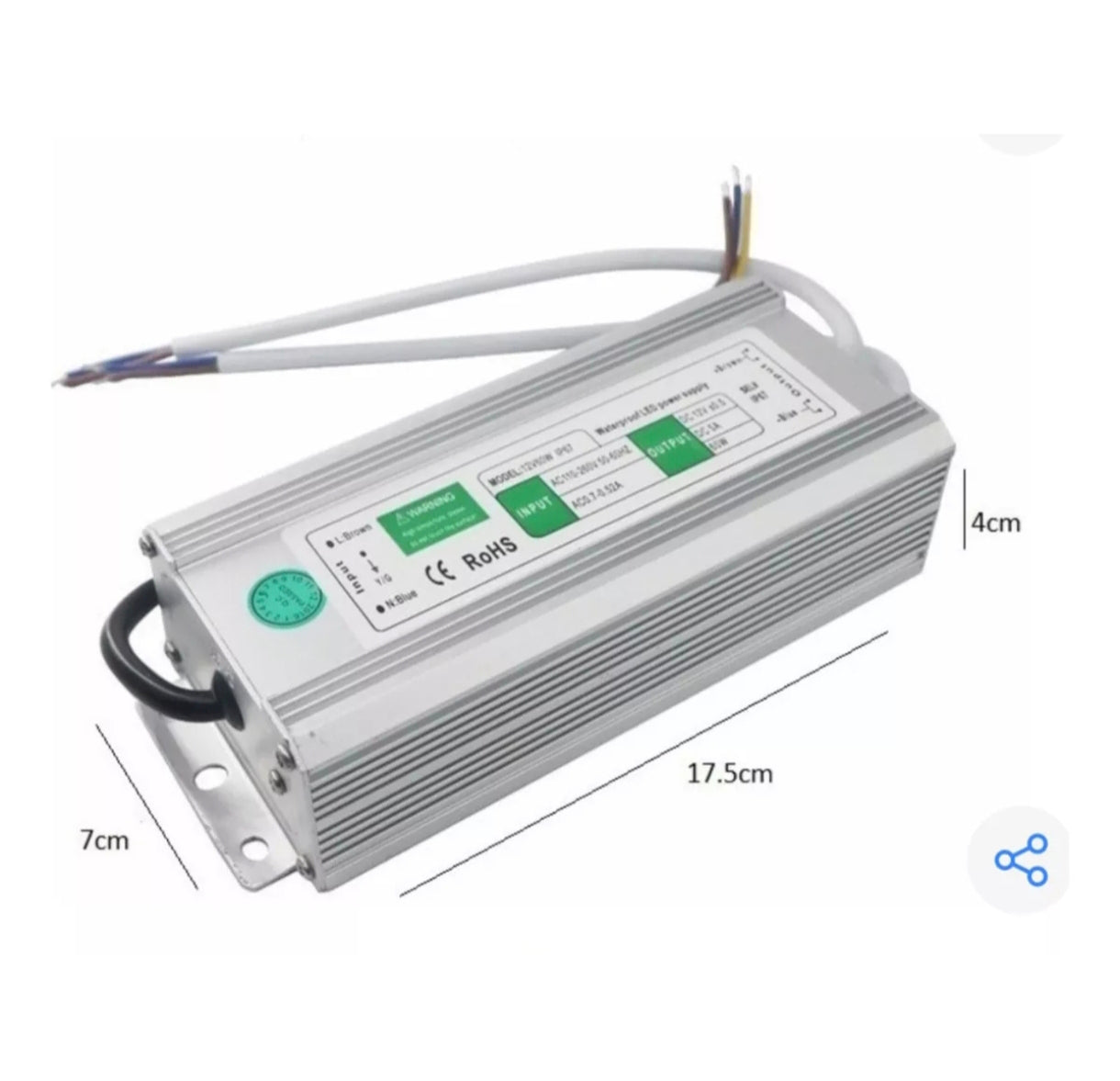 Fuente Poder Balastra 12v 60w 5amp Transformador Exterior