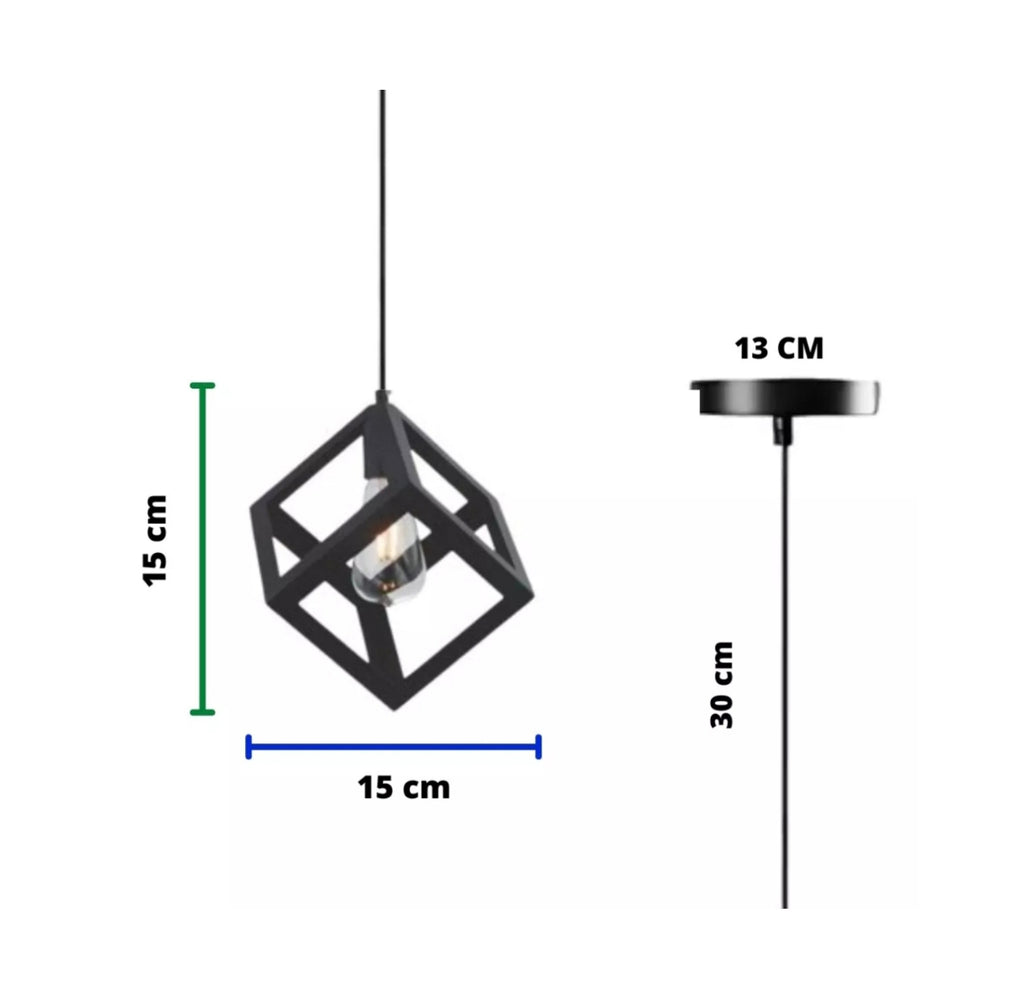 Lámpara colgante forma cubo