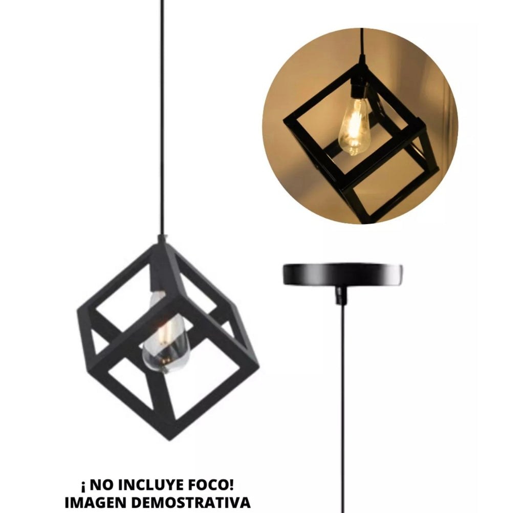 Lámpara colgante forma cubo