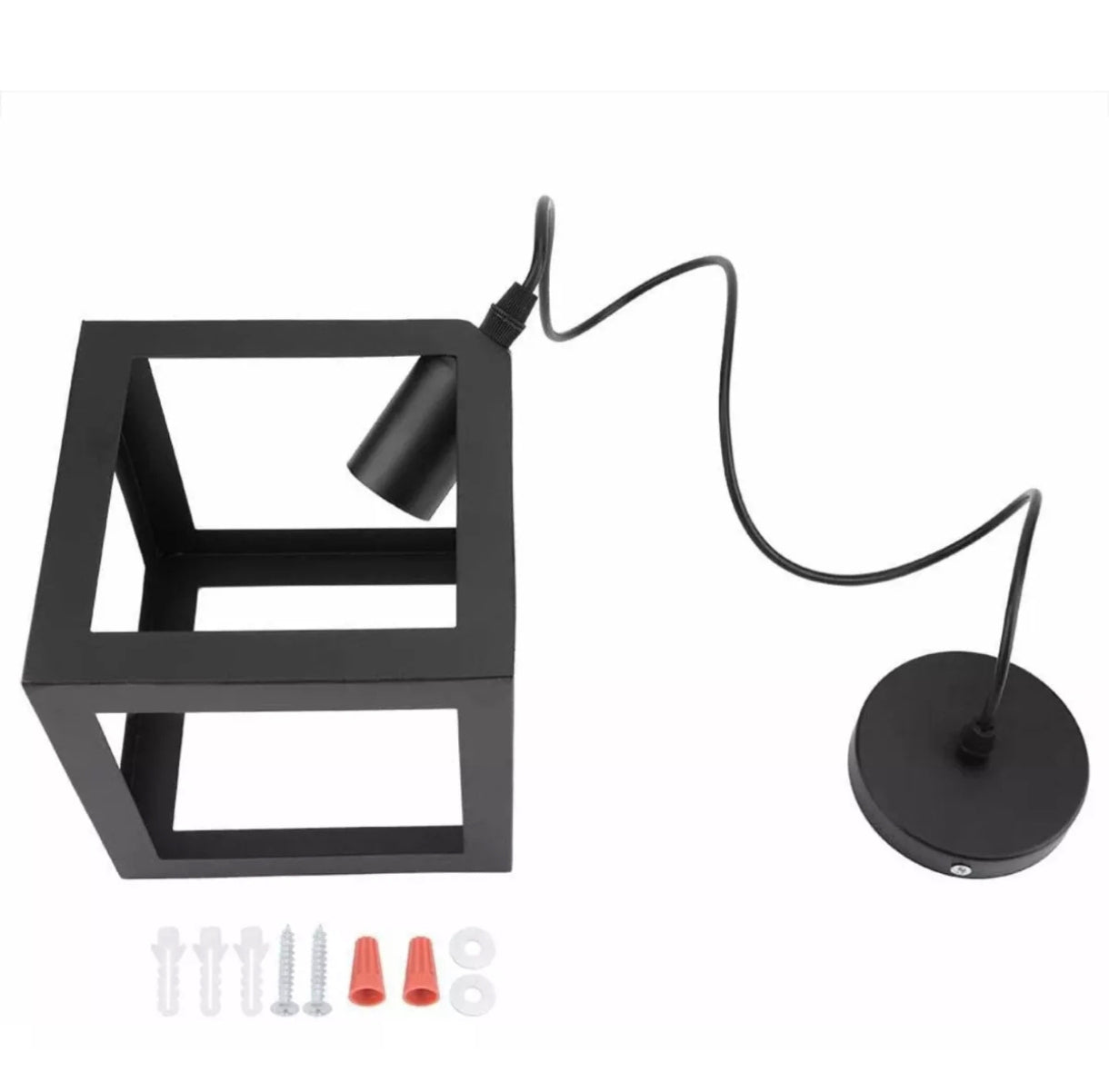 Lámpara colgante forma cubo