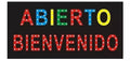 LETRERO LED ABIERTO BIENVENIDO