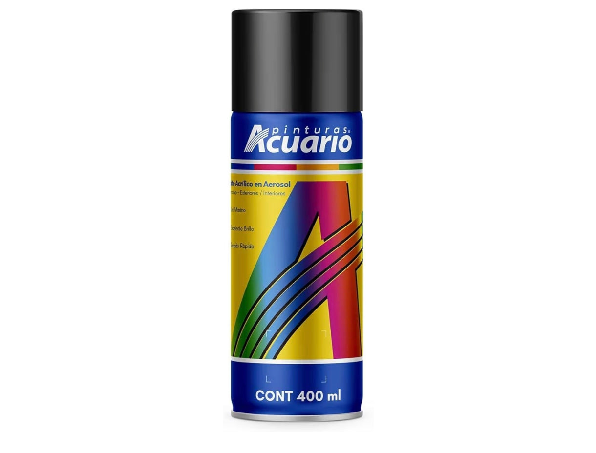 Esmalte Pintura Spray Aerosol 400ml Secado Rapido Negro Brillante