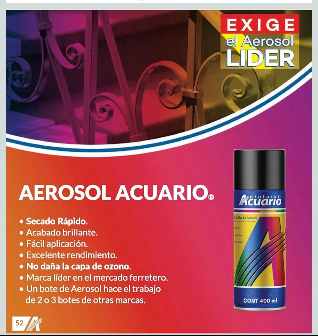 Esmalte Pintura Spray Aerosol 400ml Secado Rapido Negro Brillante