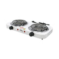 Parrilla Eléctrica Adir 2 Quemadores Blanca Con Termostato 2000 W