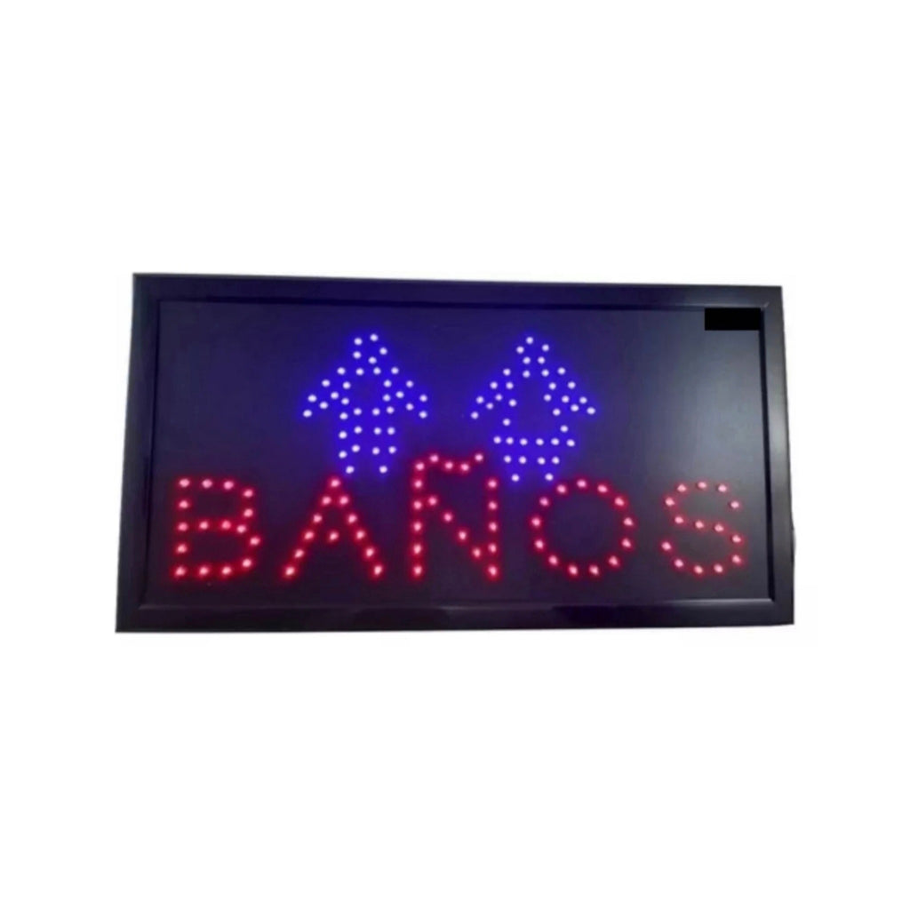 Letrero led baños luminoso